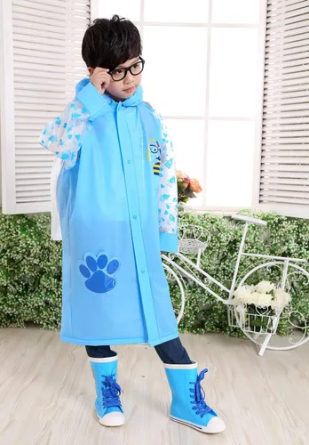 Vista 4 de Abrigo de lluvia para niños y niñas, poncho de lluvia reutilizable, para escuela, con posición, plegable, ropa impermeable