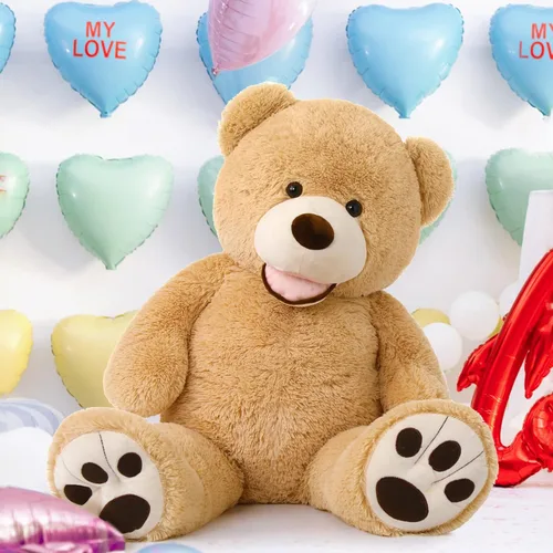 Vista 2 de MorisMos Oso de peluche gigante, oso marrón de 39 pulgadas y 3 osos
