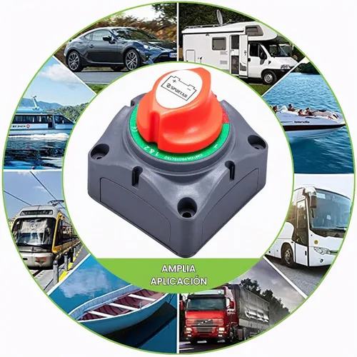 Vista 3 de Spurtar Interruptor de desconexión de batería de automóvil, 12 V, 24 V, 48 V, 1-2 ambas apagadas, interruptor de apagado de batería, apagado