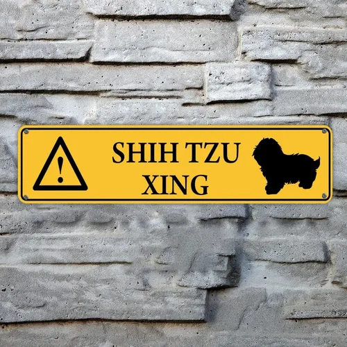Vista 19 de Husky Xing - Letrero de metal de advertencia para perro, letrero de metal para cruzar el patio, decoración antigua de hierro personalizado
