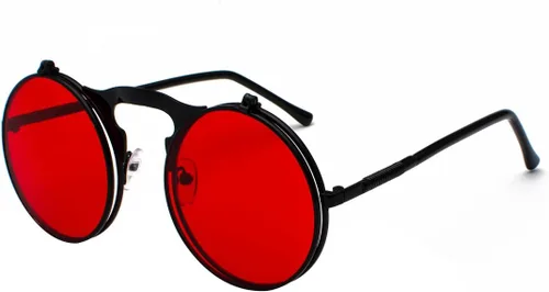 Vista 2 de COASION Gafas de sol redondas vintage para hombres y mujeres, jóvenes, círculo, steampunk, disfraz