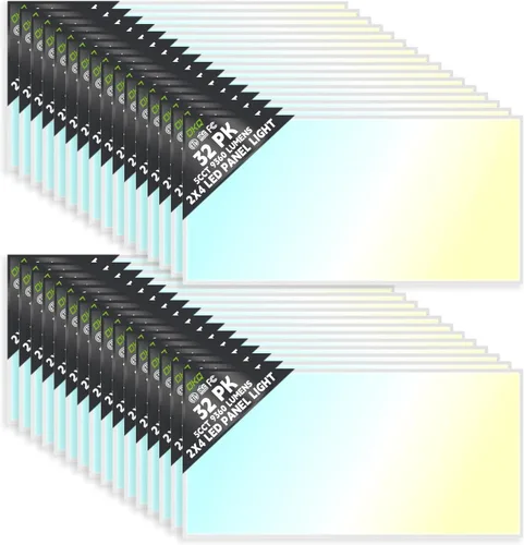 Vista 20 de OKQ - Lámpara LED de panel plano de 2 x 4 pulgadas, 5 CCT 3000K-6500K ajustables y 5 vatios seleccionables, 0-10 V regulable, luz de techo LED