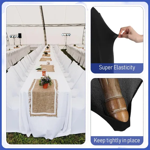 Vista 4 de Macarrie 60 fundas para sillas de boda, de poliéster, elastano, plegables, para bodas, banquetes, eventos de celebración, comedor, sala de estar