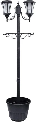 Vista 5 de Sun-Ray Kenwick 312064 - Lámpara con forma de farol de calle que funciona con energía solar, con una sola bombilla, con macetero debajo y colgadores