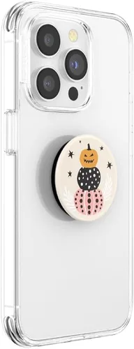 Vista 3 de PopSockets Agarre para teléfono con soporte expandible, adhesivo, PopSocket de Halloween - Pila de calabazas