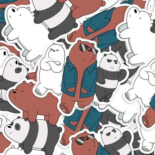 Vista 3 de Popfunk Pegatinas coleccionables We Bare Bears Grizz, Ice Bear y Panda Stack