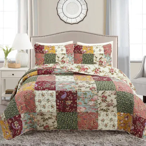 Vista 9 de Cozy Line Home Fashions True Patchwork Lodge - Juego de ropa de cama reversible de cabaña rústica, colcha (Moose, individual, 2 piezas)