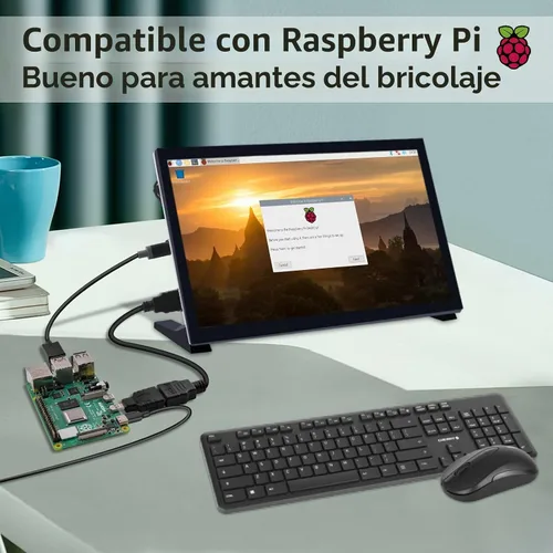 Vista 8 de GeeekPi Pantalla LCD de 10.1 pulgadas para Raspberry Pi, pantalla LCD IPS de 1024 x 600, monitor portátil HDMI para Raspberry Pi 5/Pi