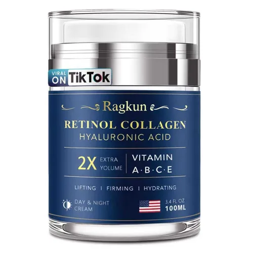 Vista 11 de Ragkun Crema de retinol para la cara, cremas de colágeno para el cuello para tensar y reafirmar, hidratante facial antienvejecimiento de día y noche