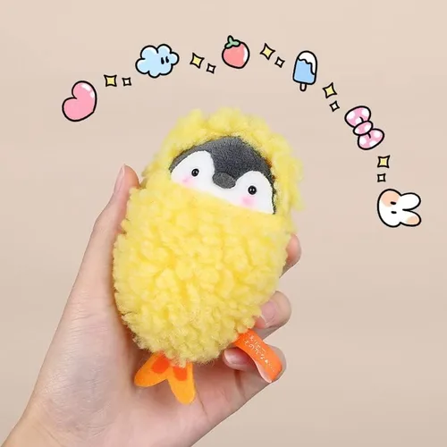 Vista 2 de BONICI Disfraz creativo de camarón frito y divertido para hombre y mujer, diseño de pingüino con colgante de bebé, llavero para regalo, bolso