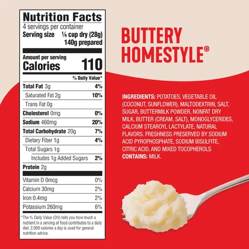 Vista 2 de Idahoan® Buttery Homestyle® Puré de papas, 4 onzas (paquete de 12)