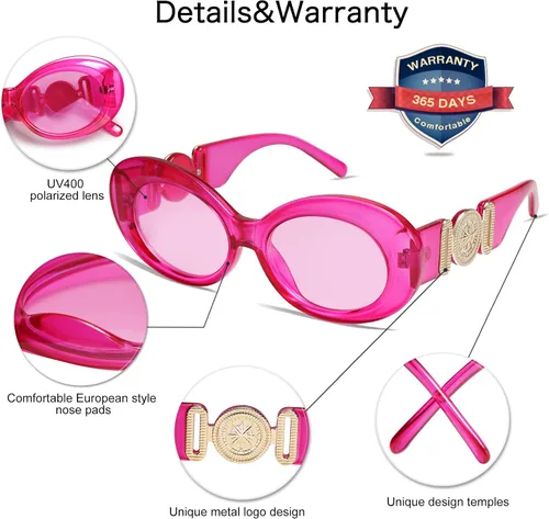 Vista 3 de VANLINKER Gafas de sol polarizadas redondas de moda para mujer Jackie O Bold Chic Oval Clout Gafas de sol VL9687