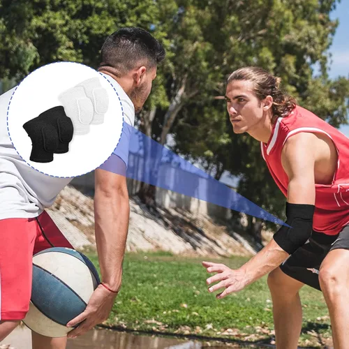 Vista 5 de 2 pares de coderas de voleibol en tándem, almohadillas protectoras para coderas, protector de brazo de fitness, compresión transpirable con cojín