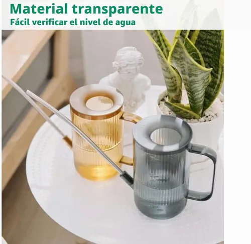 Vista 6 de Tennedriv Green Lata de riego con boquilla larga, para interior, pequeñas latas de riego para plantas de casa, flores, suculentas (marrón)