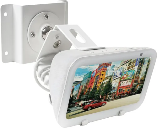 Vista 7 de shinar Soporte de pared de metal solo para Echo Show 5 (3.ª generación), gira hasta 360° / inclinación -70° / +70°, soporte de montaje compatible