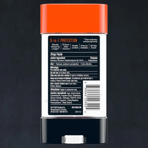 Vista 2 de Right Guard Xtreme Defense - Gel desodorante antitranspirante, aroma Arctic Refresh - Desodorante 5 en 1 en los que los hombres pueden confiar, gel