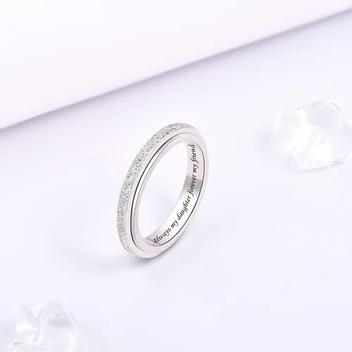 Vista 3 de Sterling Silver Spinner Fidget Ring Anti Anxiety Worry Relieving Boredom ADHD Autism Band Ring for Women Men