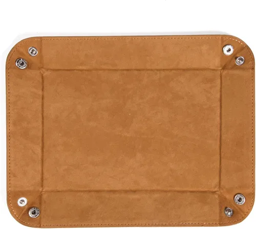 Vista 3 de Bandeja de cuero para hombres y mujeres, bandeja de almacenamiento de escritorio para hombres y mujeres, bandeja de joyería para tocador