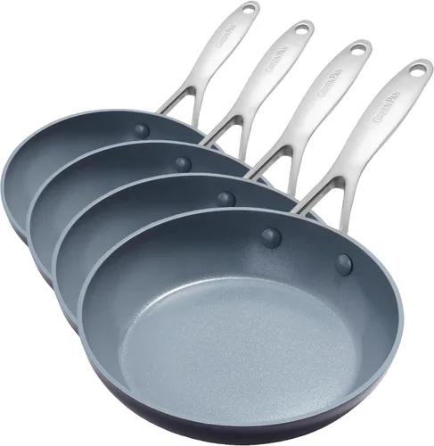 Vista 11 de GreenPan Valencia Pro - Juego de sartenes antiadherentes de cerámica de 10 y 12 pulgadas, utensilios de cocina anodizados duros sin PFAS, listos