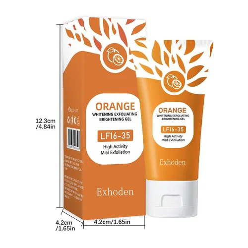 Vista 7 de Exfoliante de gel exfoliante naranja para cara, gel exfoliante facial hidratante naranja, exfoliante de limpieza profunda para todo