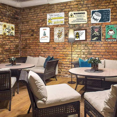 Vista 2 de SaNavie Letrero de metal con 8 reglas de billar con 8 bolas, 8 bolas, decoración de mesa de billar, letrero de pared de metal para el hogar