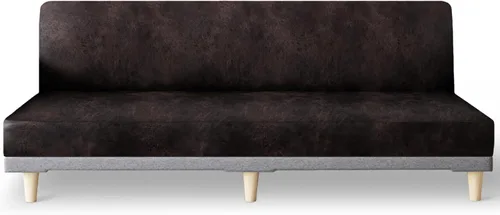 Vista 47 de molasofa - Funda elástica para futón de aspecto de cuero, cubierta para sofá sin brazos, protector de muebles con parte inferior elástica, funda