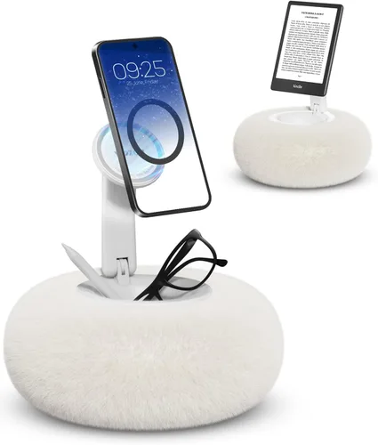 Vista 8 de Viozon Soporte de teléfono para cama, soporte de almohada magnético, compatible con teléfono/Kindle de 4-7" con almacenamiento pequeño, base