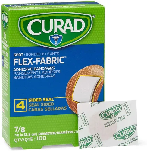 Vista 3 de Curad Flex - Vendajes adhesivos de tela, el diámetro del vendaje es de 7/8 pulgadas (caja de 100)