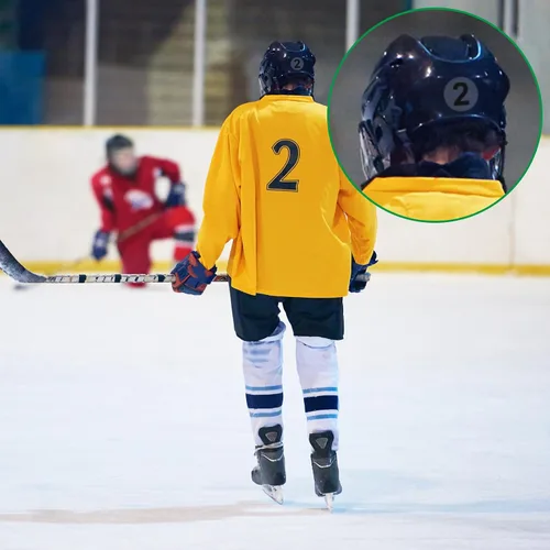 Vista 6 de Teling 400 calcomanías de números de casco deportivo de 1.5 pulgadas, calcomanías de vinilo de números de hockey, calcomanías autoadhesivas de Negro