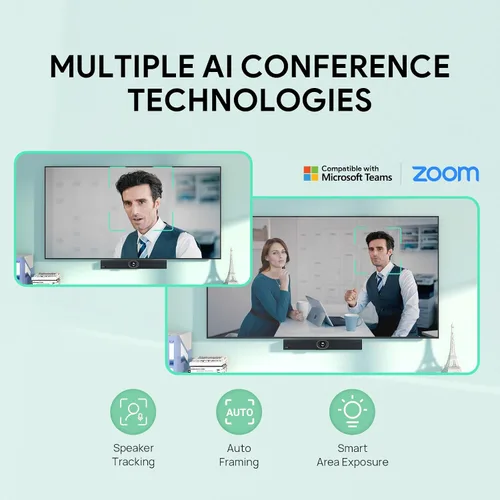 Vista 11 de Sistema de cámara de sala de conferencias Yealink UVC40 E2 4K 8 Mic para salas Huddle PC/Mac/laptop Compatible, Ultra HD 4K, 120 Degree Wide-Angle