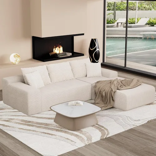Vista 8 de NAYA 69" Oversised Loveseat Sofa, Compressed Boneless Couch with 2 Deep Seat, Modern Upholstered Cloud Couch for Living Room, Bedroom, Apartment, No