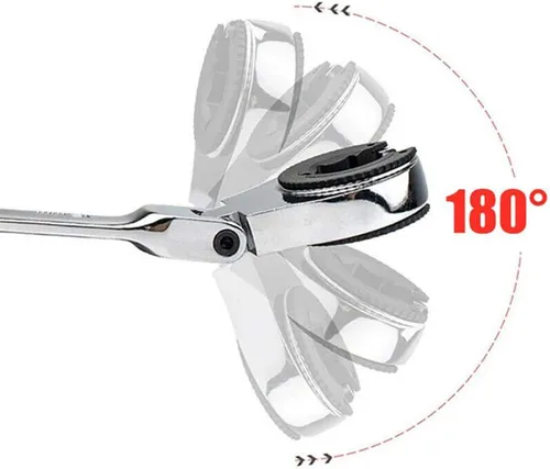 Vista 3 de SagaSave Llave de trinquete de cabeza flexible abierta de extremo abierto llave combinada de trinquete de doble apertura, herramienta de mano, llave