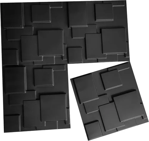 Vista 6 de [Usado] Art3d - Panel de pared cuadrado mágico, negro, 32 pies cuadrados (paquete de 12)