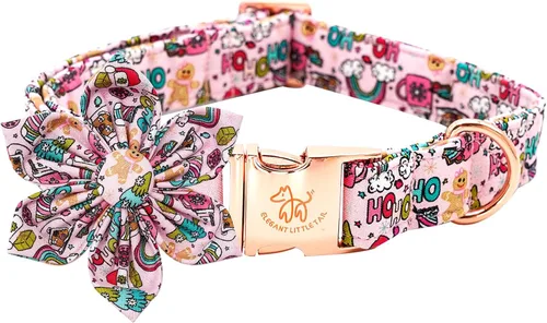 Vista 37 de Elegant little tail Collar de perro de San Patricio con flor, collares de perro con flores, trébol verde, regalo para mascotas, collares ajustables