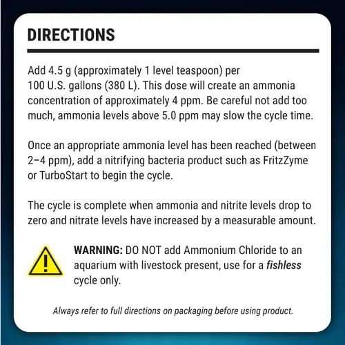 Vista 7 de Fritz Pro Aquatics Cloruro de Amonio - Fuente de amoníaco para ciclismo sin peces (17.64 oz)