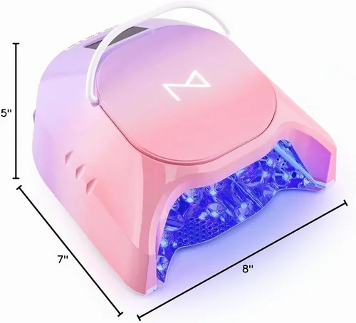 Vista 10 de M - GlowPro - Lámpara de curado de uñas híbrida profesional de 86 W, inalámbrica, recargable, UV, LED, secadora de uñas inalámbrica para uñas