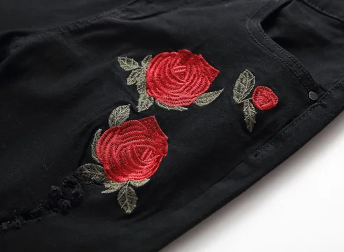 Vista 3 de Baylvn Pantalones de mezclilla para hombre, rasgados, desgastados, rectos, ajustados, casuales, a la moda