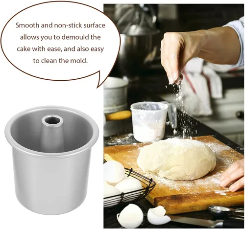 Vista 3 de Kichvoe Molde redondo para pasteles de aleación de aluminio, con parte inferior extraíble, molde para hornear profundo para distribución uniforme