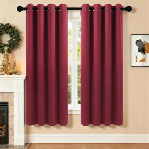 Vista 117 de Cortinas de oscurecimiento de habitación de 45 pulgadas de largo para dormitorio y sala de estar, cortinas térmicas aislantes con ojales
