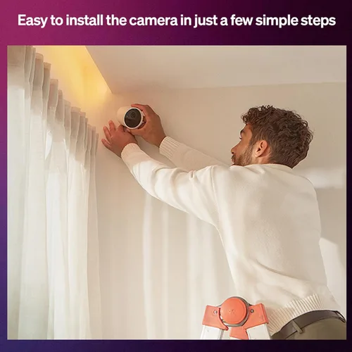 Vista 6 de Kit de inicio seguro Philips Hue con puente, cámara de seguridad con cable, (2) sensor de contacto seguro, (2) bombilla A19 de 75W, ambiente blanco