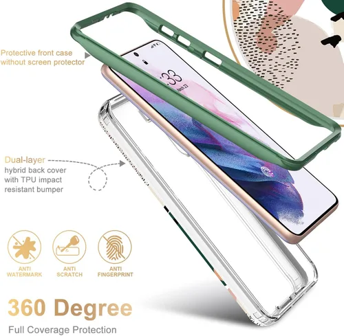 Vista 3 de ESDOT - Funda protectora para celular Samsung Galaxy S21, de grado militar, resiste caídas de 21 pies (probado), con diseños modernos, para niñas