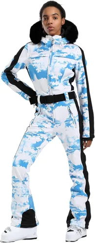 Vista 21 de GSOU SNOW Traje de esquí para mujer, traje de nieve de una pieza, para snowboard, delgado, aislante, impermeable, resistente al viento