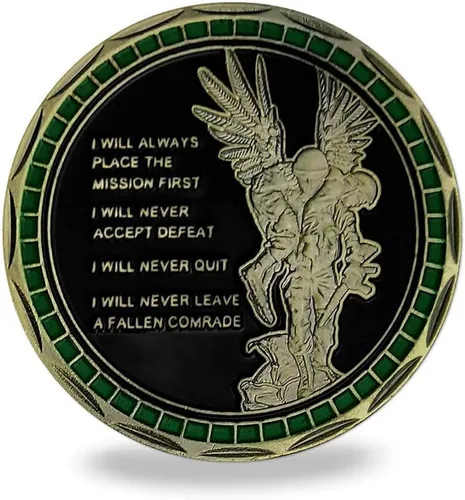 Vista 5 de Moneda de desafío de Sello del Ejército de los Estados Unidos con emblema de metal, valores de soldado militar, regalos del ejér