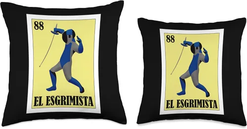 Vista 3 de Funny Mexican Pride Designs Funny Mexican Design for Esgrima-El Esgrimista - Almohada de 16 x 16 pulgadas, multicolor