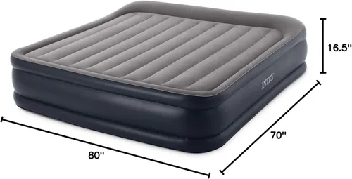 Vista 8 de Intex Dura-Beam - Colchón inflable de lujo de 16.5 pulgadas con bomba interna incorporada, tamaño King