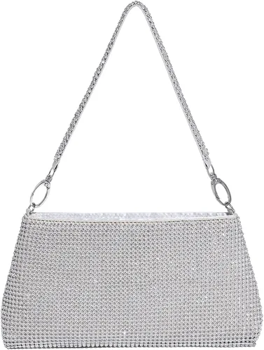 Vista 5 de YUWITA Bolso de noche con diamantes de imitación para mujer