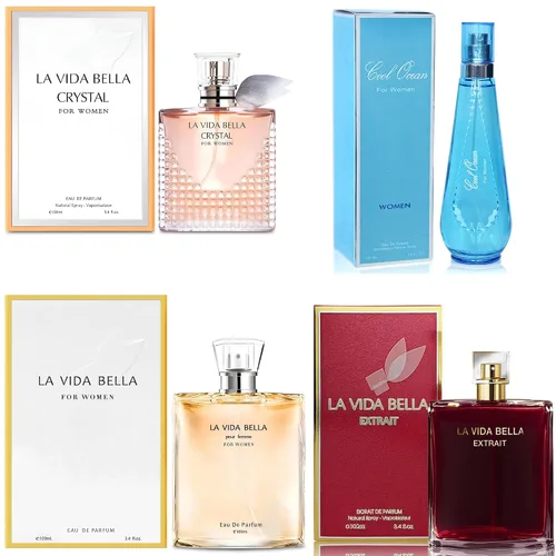 Vista 32 de A CENTER Juego de perfume de 4 piezas para mujer, set de regalo