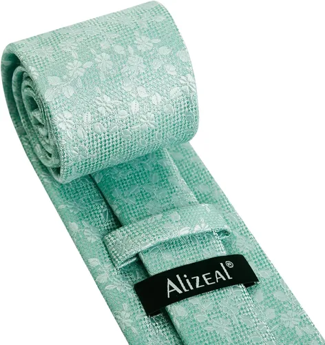 Vista 165 de Alizeal Mens 3.15inches Leaf Flower Pattern Tie with Floral Pocket Square Set