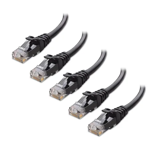 Vista 16 de Cable Matters Paquete de 5 cables Ethernet Cat 6 cortos sin enganches de 10 Gbps, cable Cat 6, cable Cat6, cable Ethernet, negro 24 AWG cobre