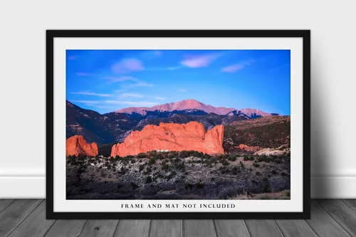 Vista 3 de Impresión de fotografía occidental (sin marco) Imagen de Pikes Peak con vista al jardín de los dioses en la mañana de invierno en Colorado Springs